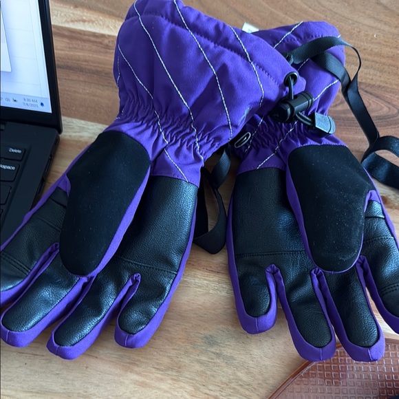 Spyder Synthesis Purple and Black Ski Gloves NWOT - Picture 4 of 5